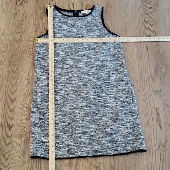 LOFT SHIFT DRESS JUMPER SIZE MEDIUM TEXTURED BLACK CREAM WHITE KNIT OFFICE WORK - Picture 10 of 10